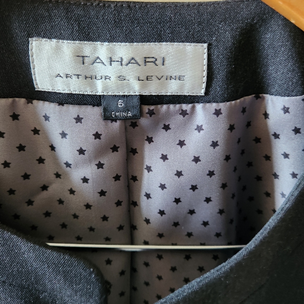 Tahari ASL Charcoal Grey Military Peplum Blazer - Size 6 - Picture 3 of 12